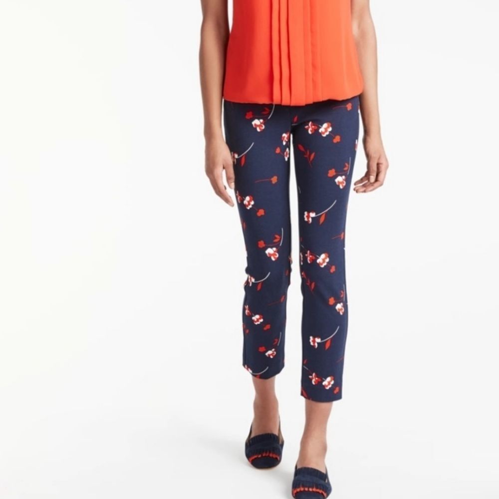 BODEN Hampshire 3/4 Length Floral Flower Print Trousers Pants‎ Sz 6 Regular 6R